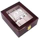 My Personal Memories Customized 6 Slot Watch Storage Box with Glass Display Top Customized with Name and Initial (Premium Rosewood)