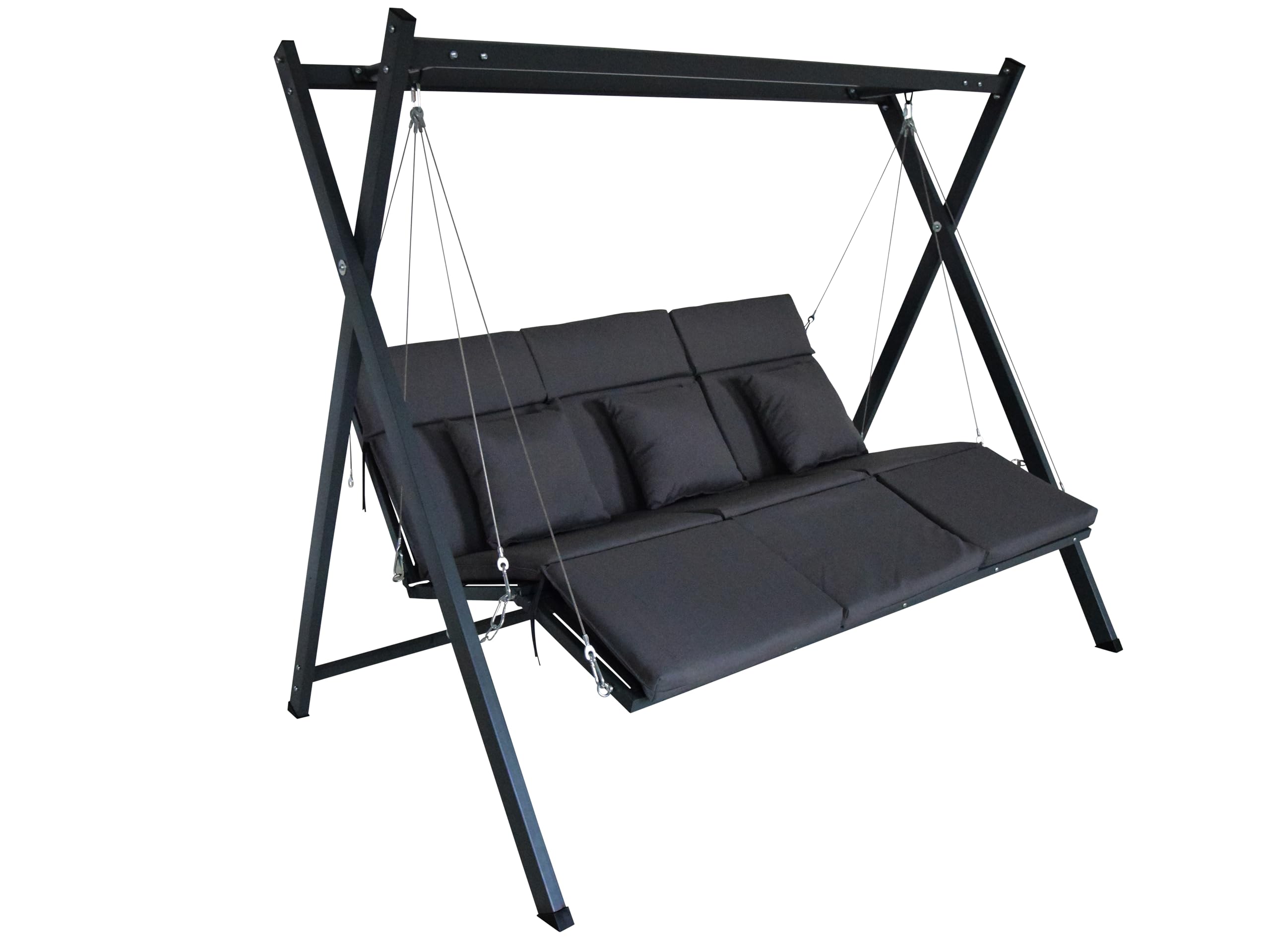 Gardissimo 3 Sitzer Hollywoodschaukel Alicia 3 | inkl. Liegefunktion, Gartenschaukel, einfache Montage, bis 270 kg belastbar