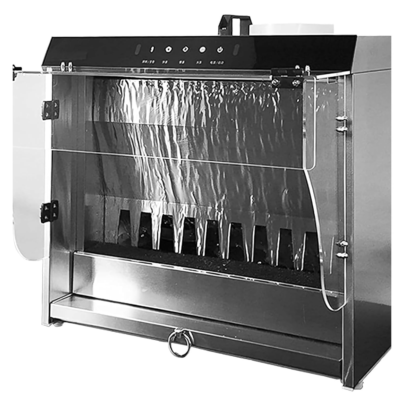 Kabina lakiernicza z kurtyną wodną o mocy 180 W | Kabina lakiernicza z przepływem powietrza 2200 l/h i obrotowym stolikiem o średnicy 33 cm, wyposażona w 3 diody LED