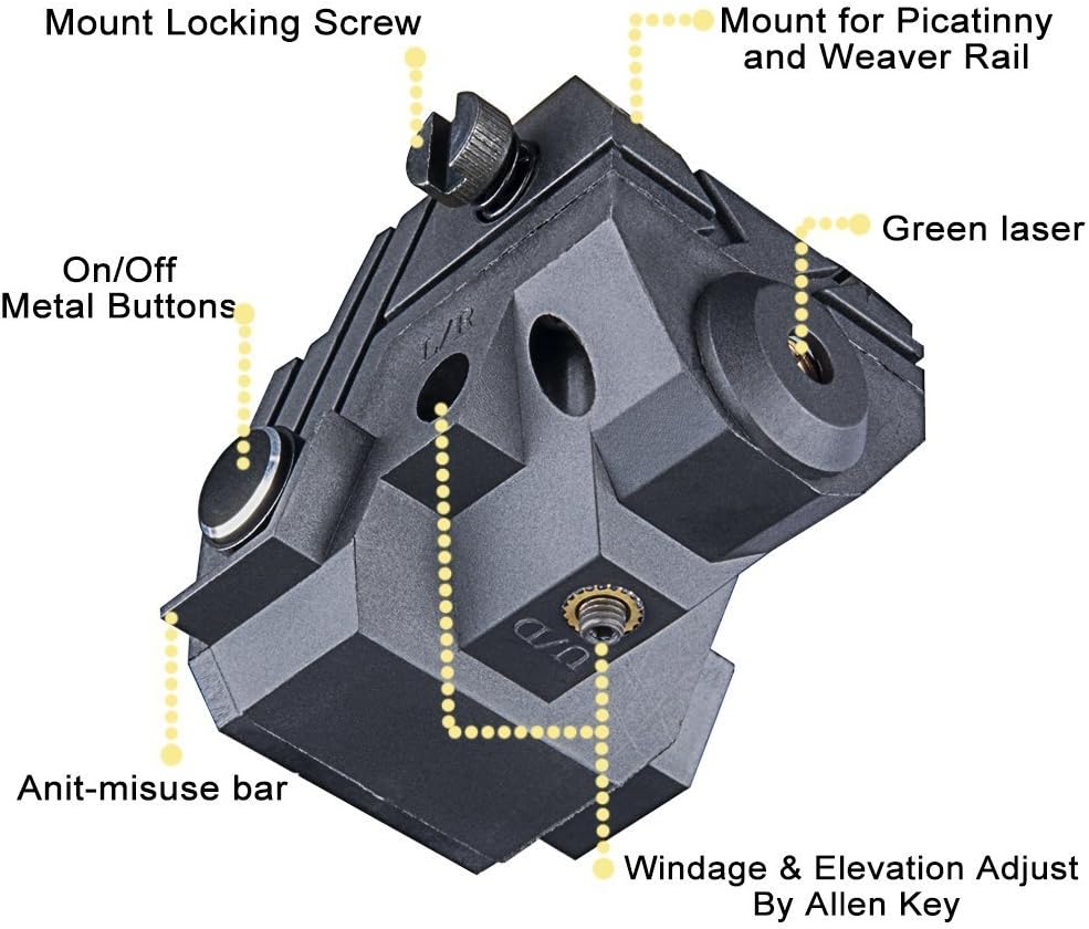Ade Universal Rechargeable RED Laser Sight for Sub-Compact Handgun Pistols