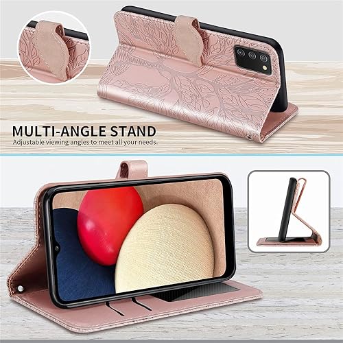 Miniatura 10 de MEUPZZK Funda para Samsung Galaxy A03S funda tipo cartera para Samsung A03S piel sintética de alta calidad en relieve con ranuras para tarjetas