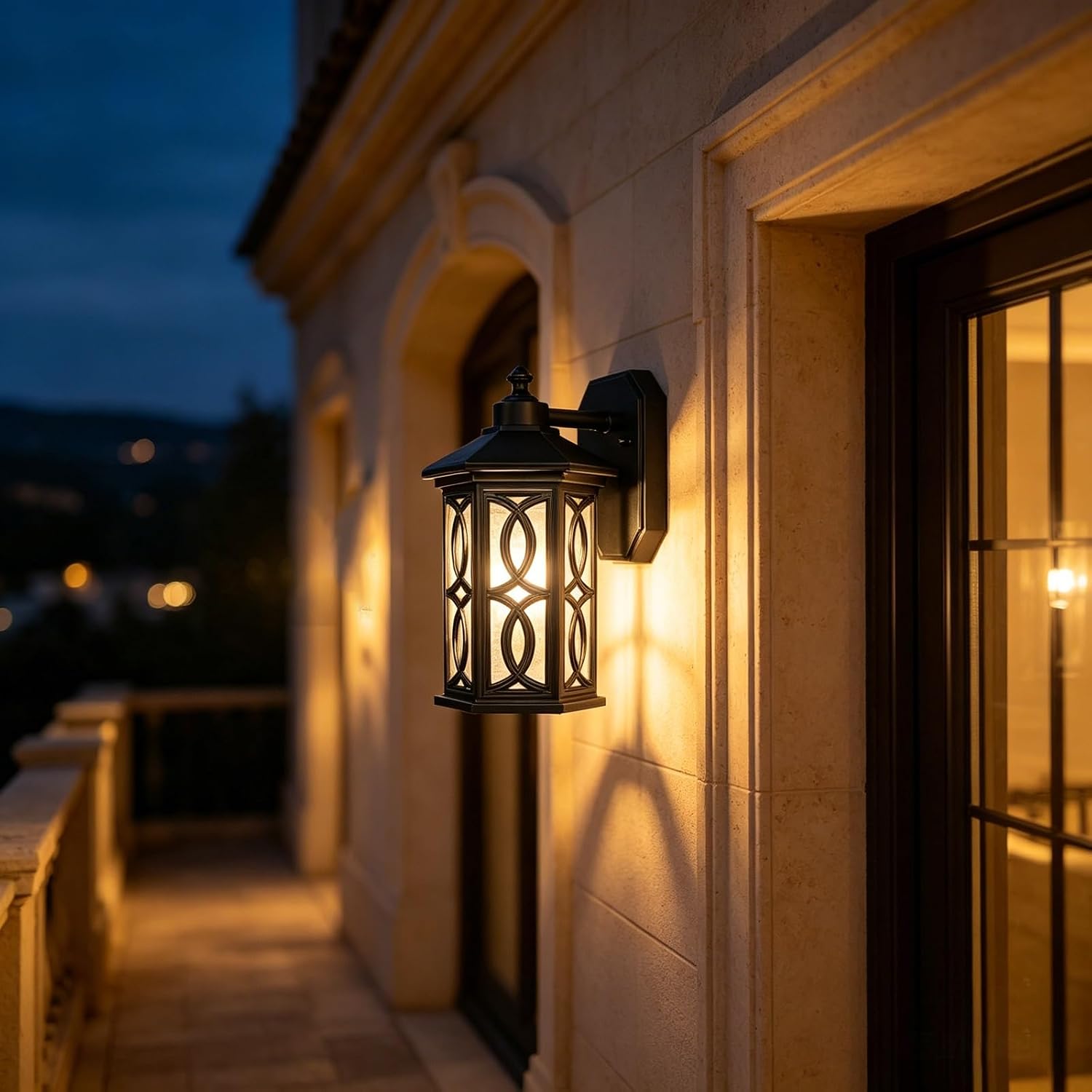 Outdoor Wall Lamp with E27 Socket, 9.8" Black Die Cast Aluminum Body