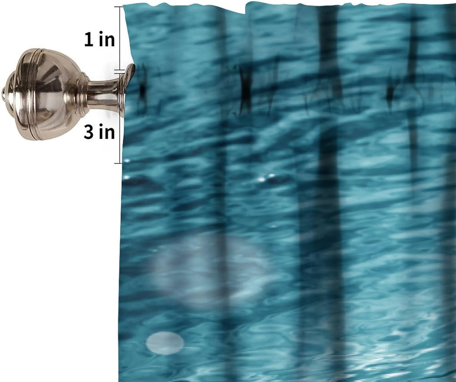 Starfish Kitchen Valance Curtain,Ocean Coastal Leisure Sunny Beach Blue Starfish Seashells Rod Pocket Window Valances Blackout Treatment Drapes for Bedroom Living Room Bathroom 54x 18 in - Image 6