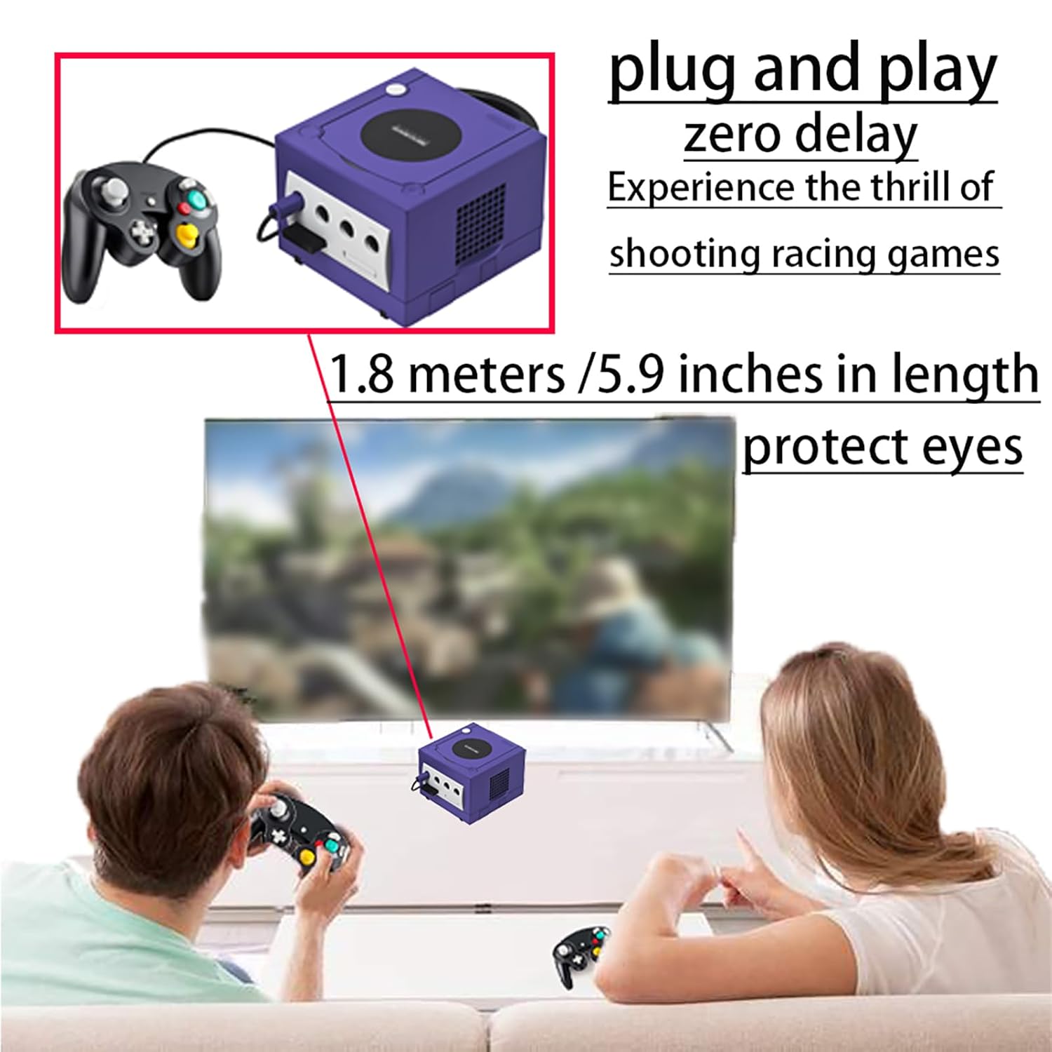 Luklihe Wired Controller for Gamecube