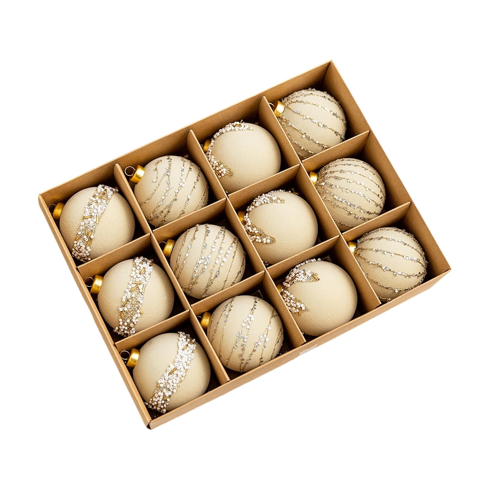 Tsophreniq Christmas Ornament Ball Set of 12 Multipurpose Holiday Decors for Tree Tabletop and Party Arrangements Christmas Ball Ornament Set