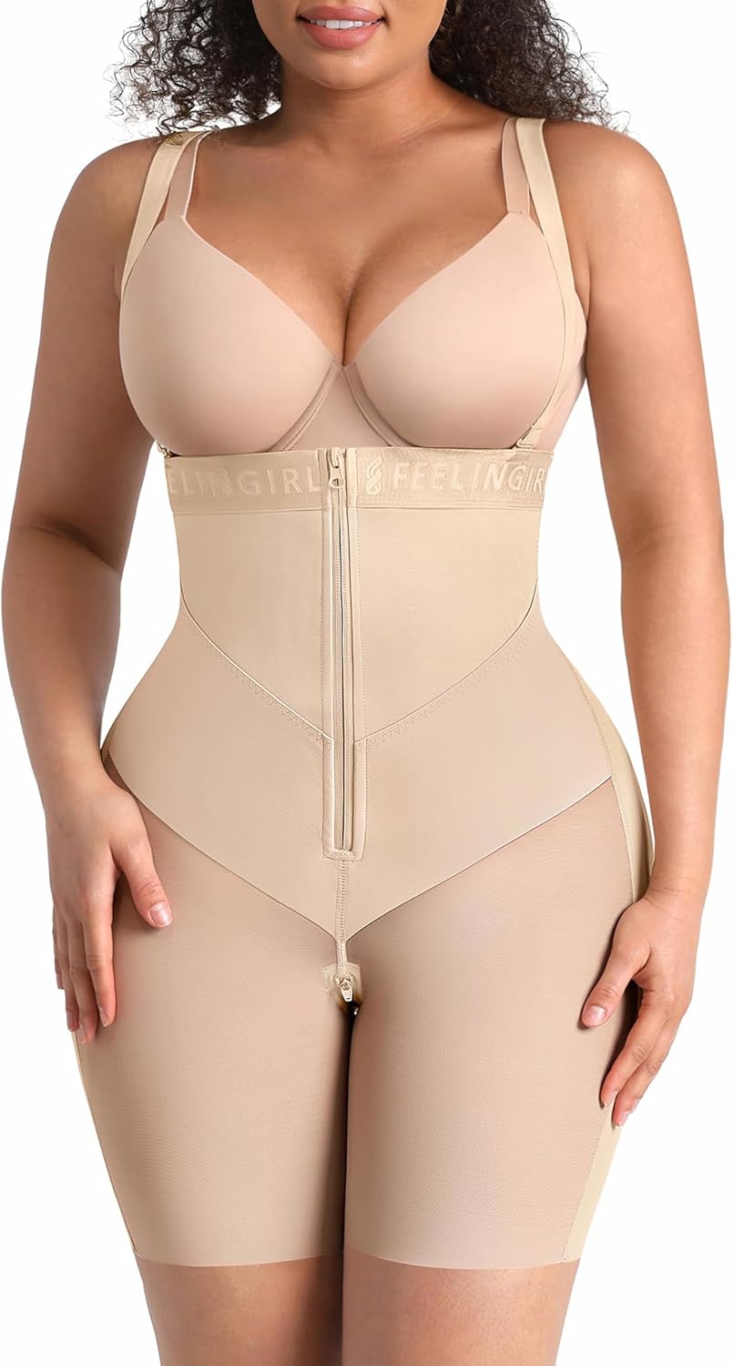 FeelinGirl Strapless Shapewear for Women Tummy Control Plus Size Butt Lifting Panties Postpartum Body Shaper