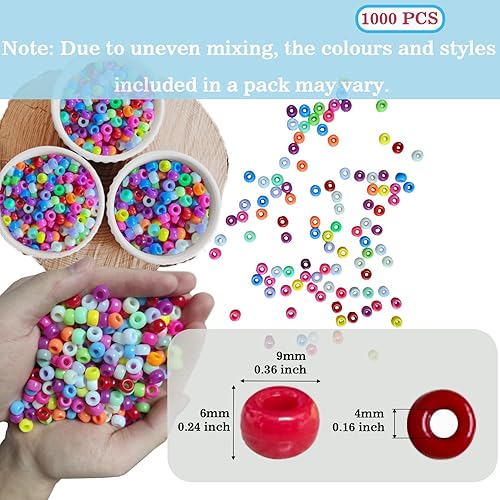 Miniatura 3 de AHSNYLC Little Pony - Cuentas a granel  1000 cuentas de plástico para poni, cuentas multicolores, cuentas de plástico para poni, cuentas de pelo