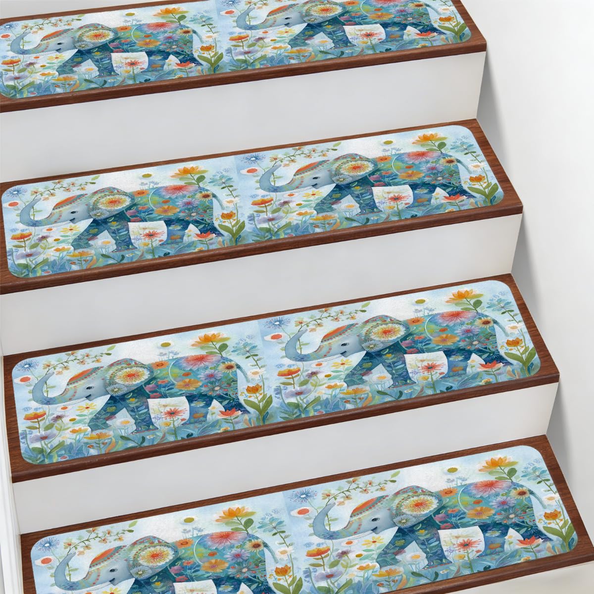 Alfombras para escaleras interiores antideslizantes seguras para niños y mascotas