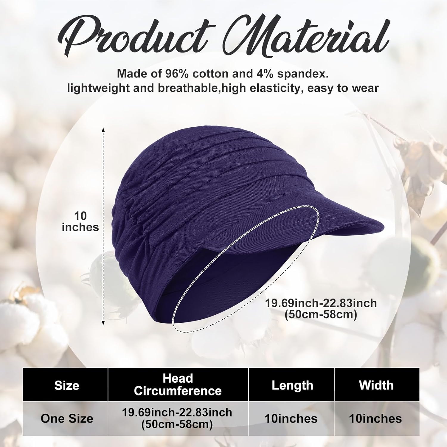 JenPen 4 Pcs Soft Chemo Cancer Hats for Women Breathable Bamboo Baseball Cap Slouch Viscose Hat for Hair Loss Cancer Headwear - Image 2