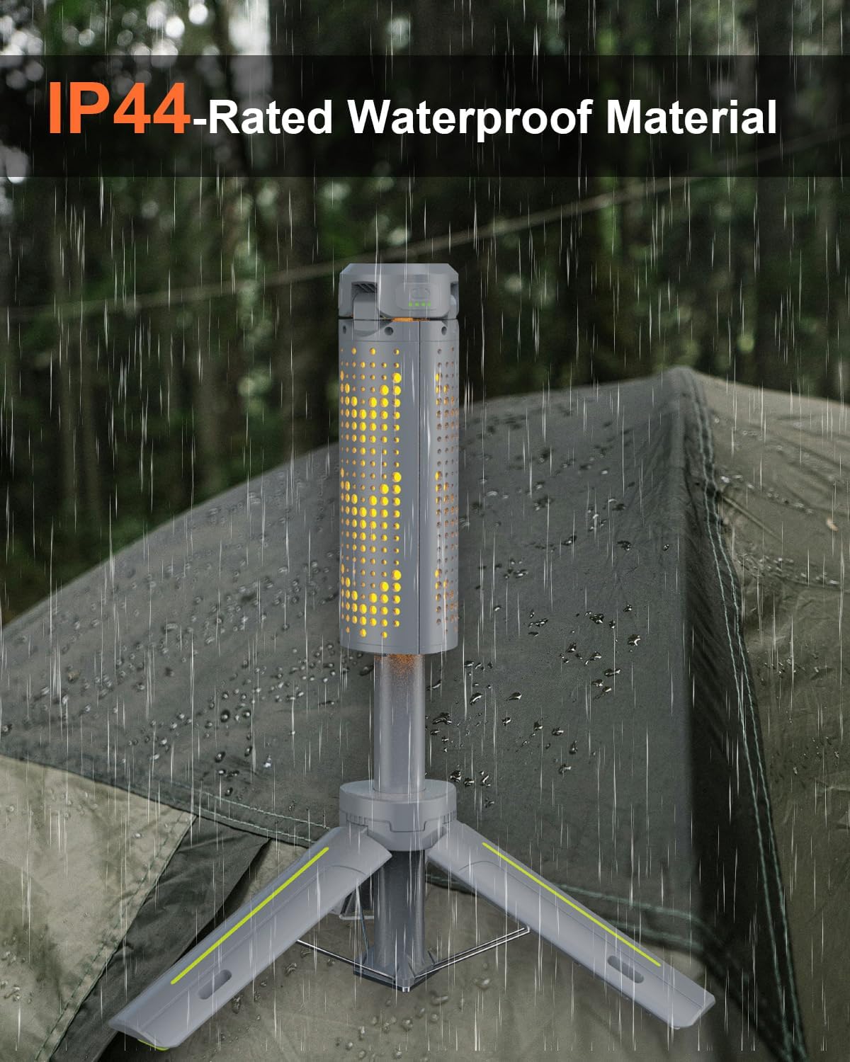 3000 Lumen Rechargeable LED Camping Lantern & Work Light, Telescopic Flashlight with Power Bank, 40" Height Adjustable, 360° Rotating, 6 Modes with Flame Effect for Emergency, Fishing, Outdoors