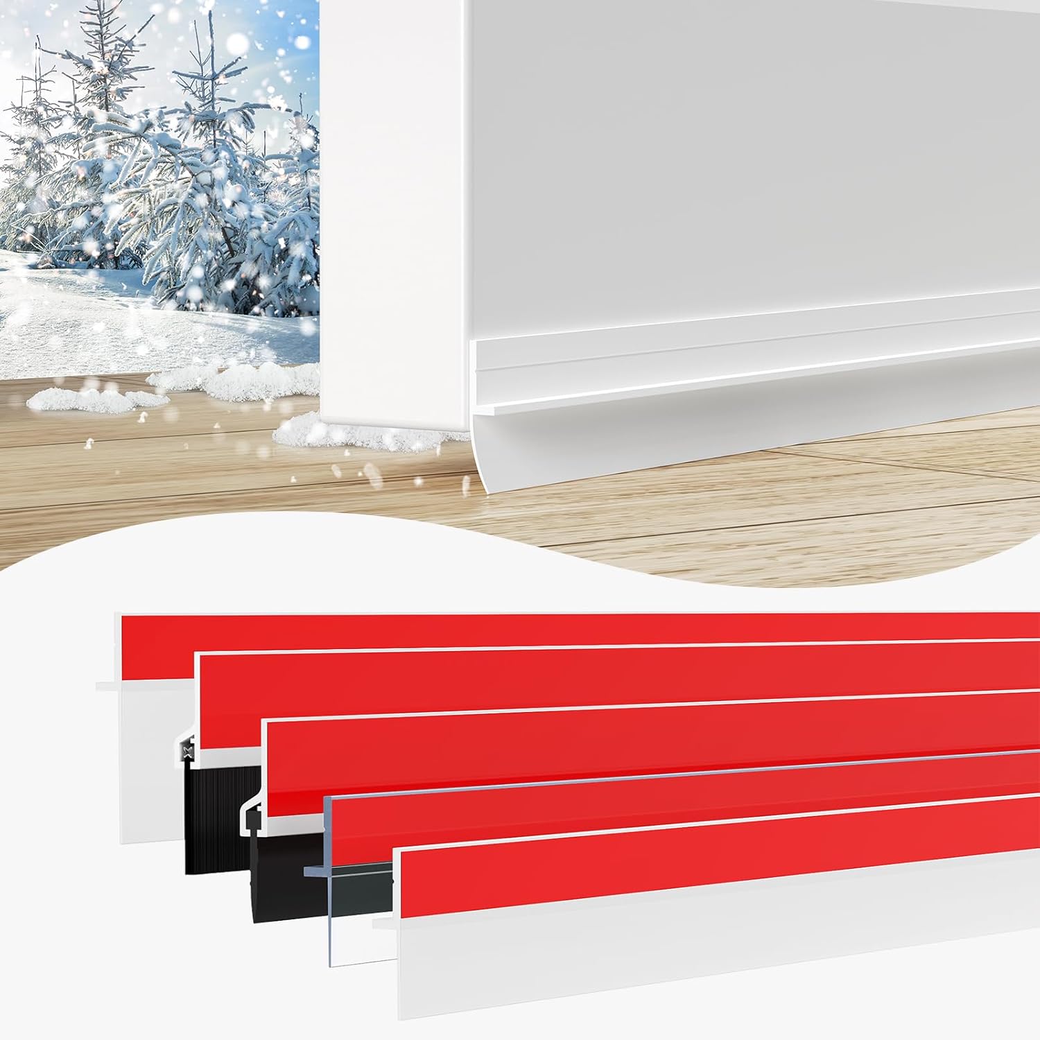 10 PCS Door Draft Stopper Door Sweep, 39In Self Adhesive Door Gap Filler Bottom for Block Draft, Noise, Dust 39 In