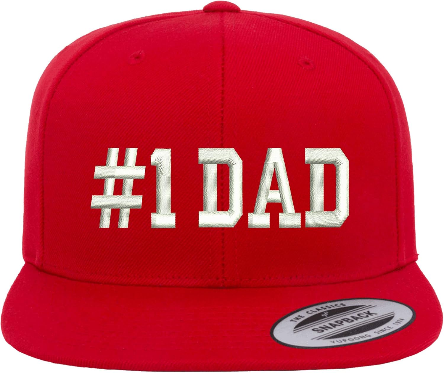 #1 Dad Flat Bill Snapback Baseball Hat - Number One Dad, Father's Day Hat, Hat for Dad