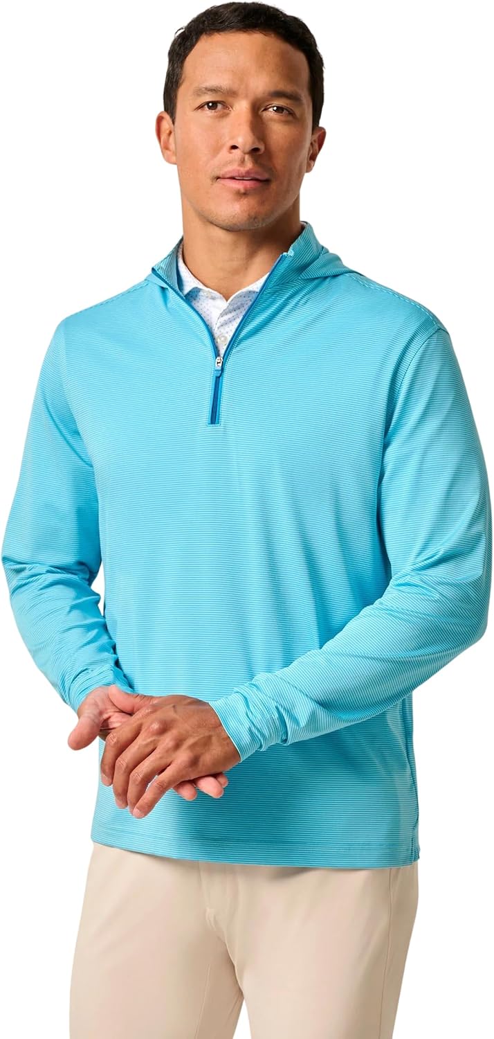 johnnie-O Hybrid Hoodie | Men's Performance 1/4 Zip Hoodie | Moisture-Wicking | Golf & Outdoor