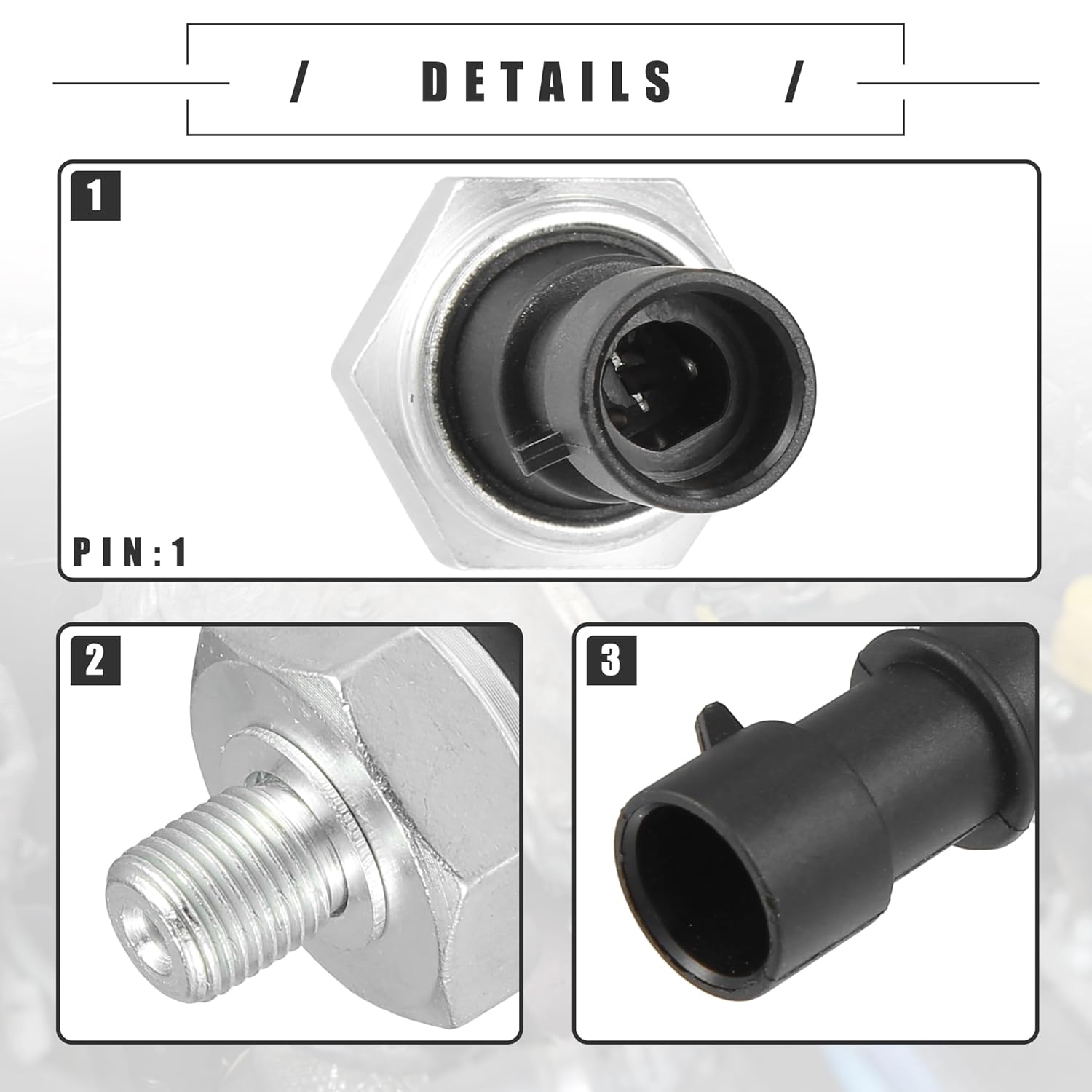 Engine Oil Pressure Sensor for Chevrolet 55354325 Black