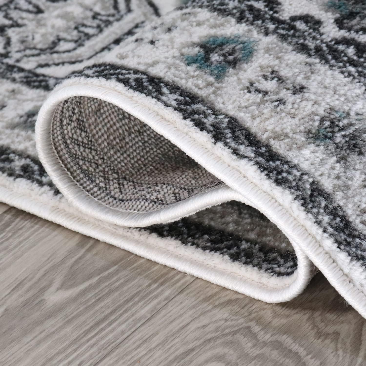 BNM Indoor Large Area Rug with Jute Backing, Home Decor, Perfect for Bedroom, Living Room, Office, Entry, Kitchen, Hallway, Hardwood, Medallion Plush Indoor Runner Rug, 2' 7" x 8', Rivulet