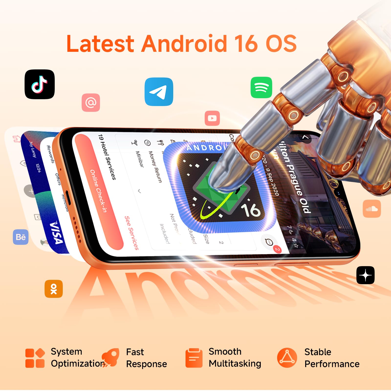 FOSSiBOT C17-6.9" FHD+120Hz Écran Android 16 Telephone Portable