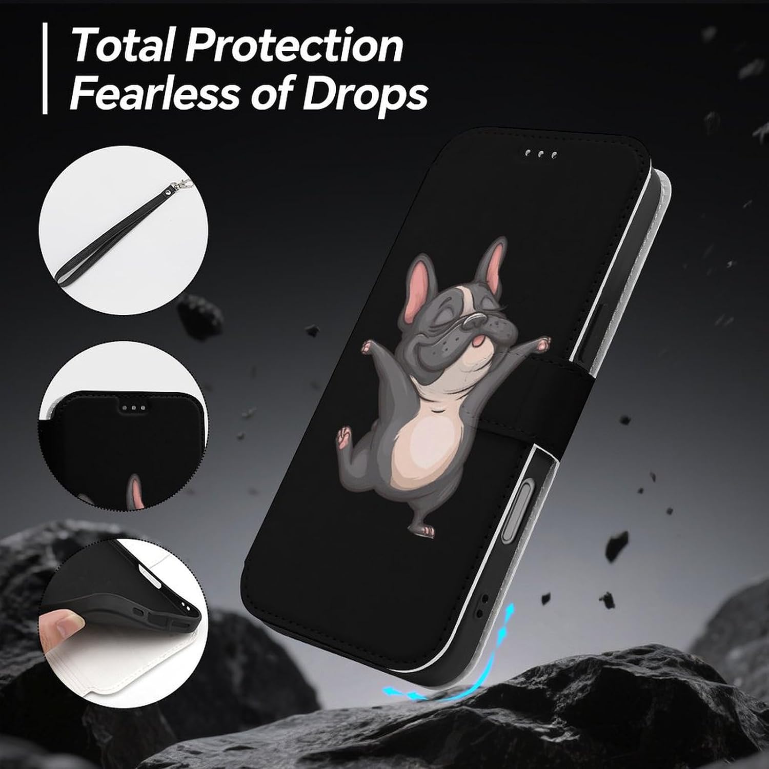 Bulldog Yoga Funny Dogs Flip Case Compatible for IPhone16 Series image 2