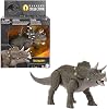 Mattel Jurassic World Hammond Collection Dinosaurier Actionfigur-Spielzeug junger Triceratops Premium-Filmdesign mit Glasaugen und 14 Bewegungspunkten JDJ07 [Mehrfarbig]
