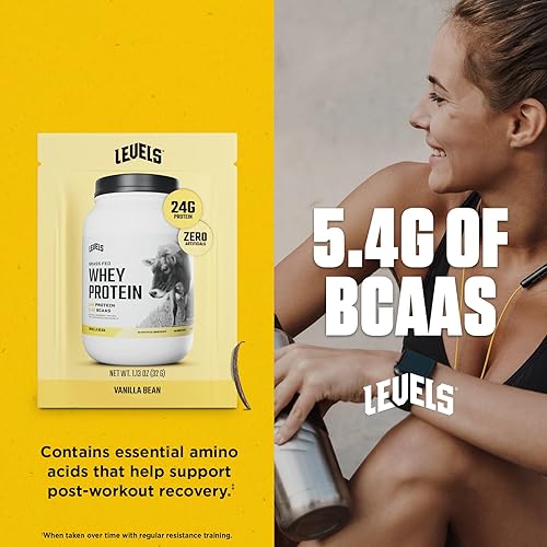 Miniatura 43 de Levels - Concentrado de proteína de suero de leche de ganado alimentado con pasto, sin ingredientes artificiales, 0.85 oz de proteína, capuchino, 2