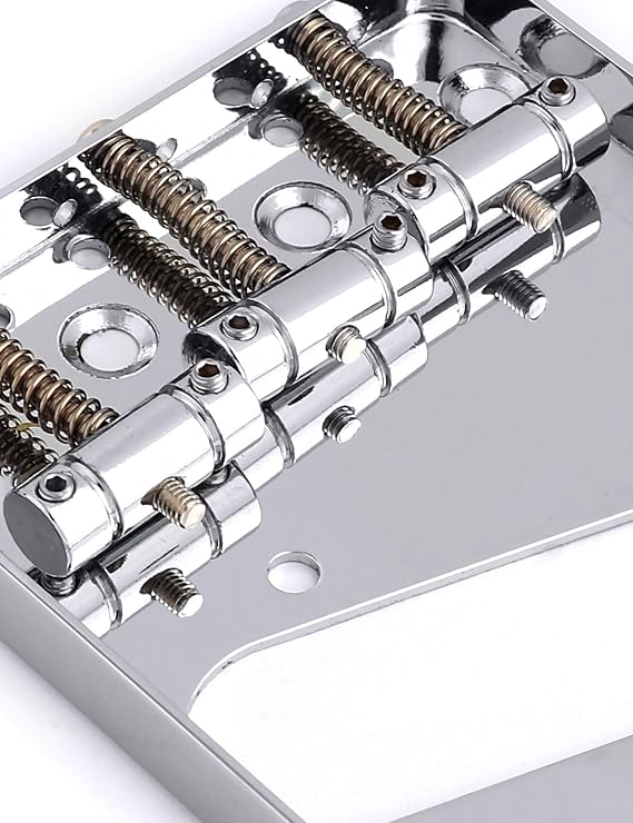 Rubatone Guitar Bridge Tailpiece 3 Pcs Zinc Saddles Bridge Top or Bottom Load Ashtray Style for Vintage Tele Telecaster Style Electric Guitar Parts Chrome.