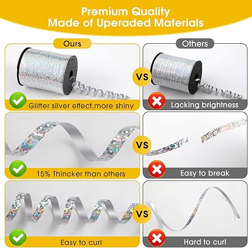 Miniatura 35 de Cinta rizadora morada – Cinta rizadora metálica brillante de 500 yardas para envolver regalos, globos, Halloween y fiestas de cumpleaños Cinta morada