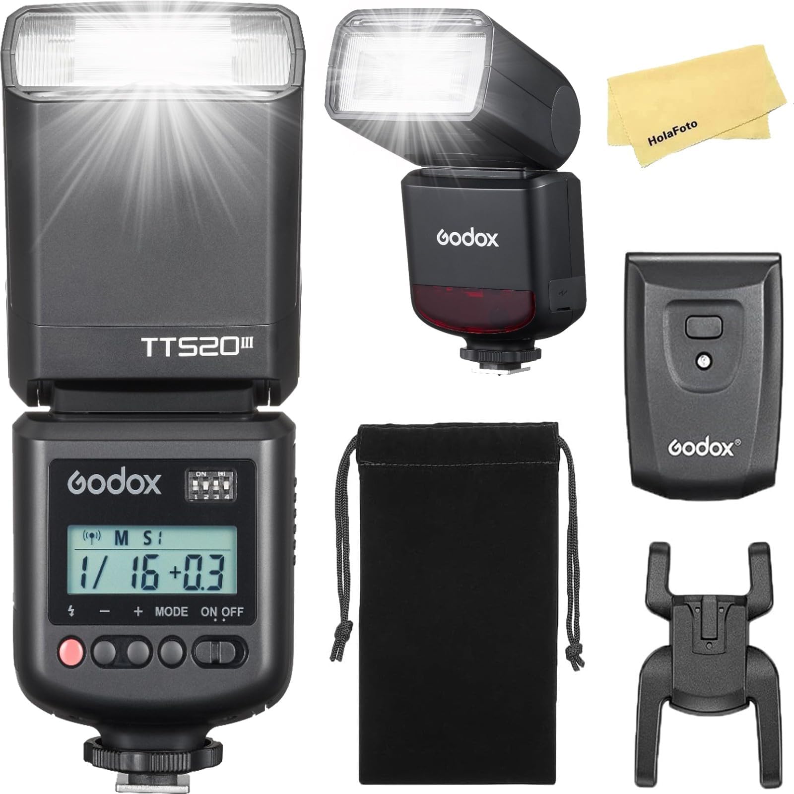 Godox TT520III TT520 III TT520-III 433MHz GN33 Camera Flash Speedlite with RT Transmitter for Canon Sony Nikon Fujifilm Olympus Pentax and Other DSLR Cameras,1.8s Recycle Time,400 Full-Power Flashes