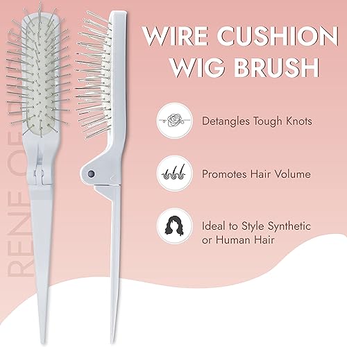 Miniatura 3 de Rene of Paris Peine de cepillo de pelo y peluca con cojín de alambre plegable