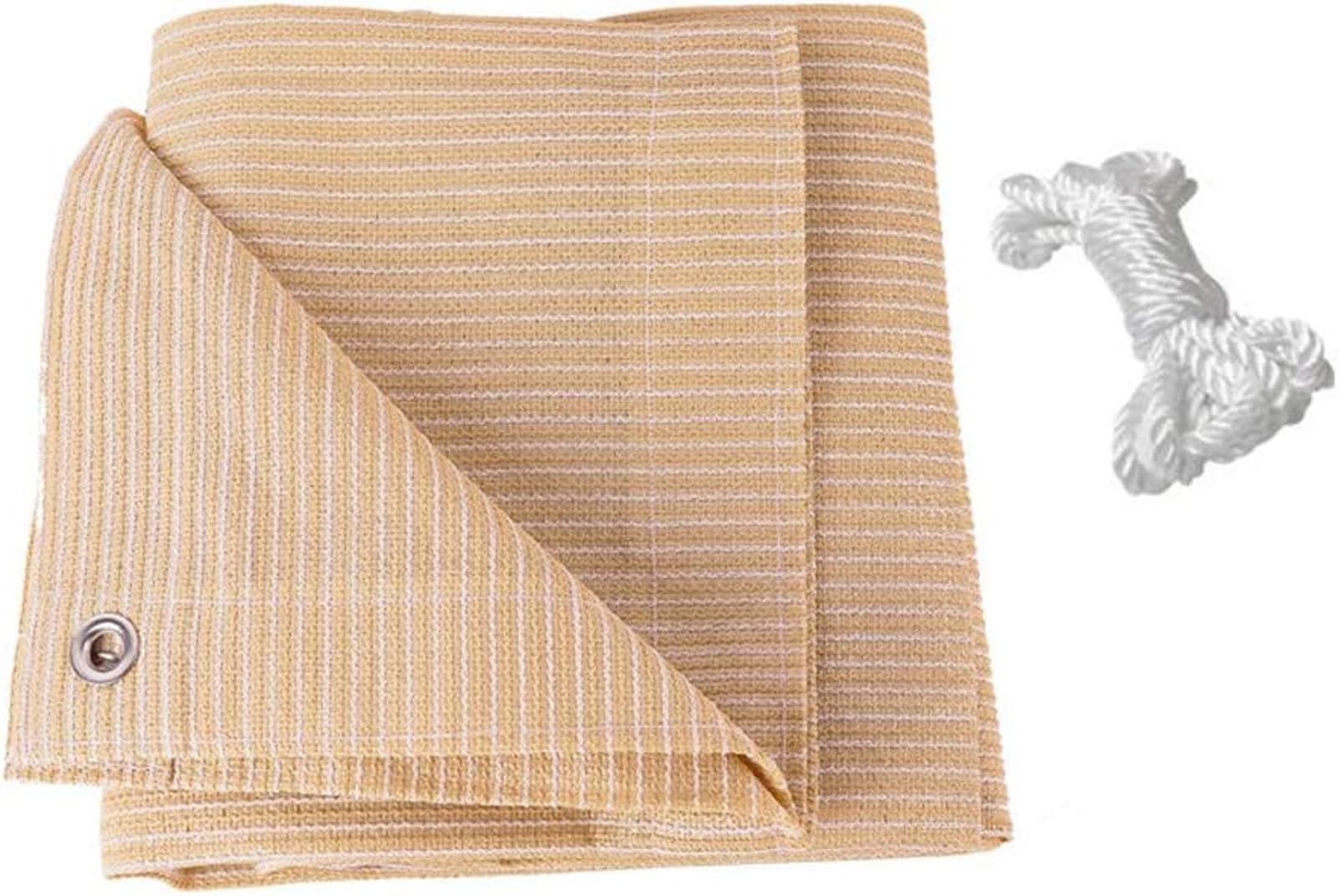 Voile d'ombrage beige 4m×4m avec pare-soleil en maille bloquant 90% des UV pour cour