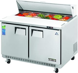 Everest EPBNR2 47.5-Inch Two-Door Back Mount Sandwich Prep Table, 13-Cubic Feet, NSF
