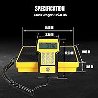 Vista 7 de Báscula de refrigerante mejorada de 220 libras de alta precisión programable HVAC, báscula electrónica de carga de refrigerante, báscula de freón