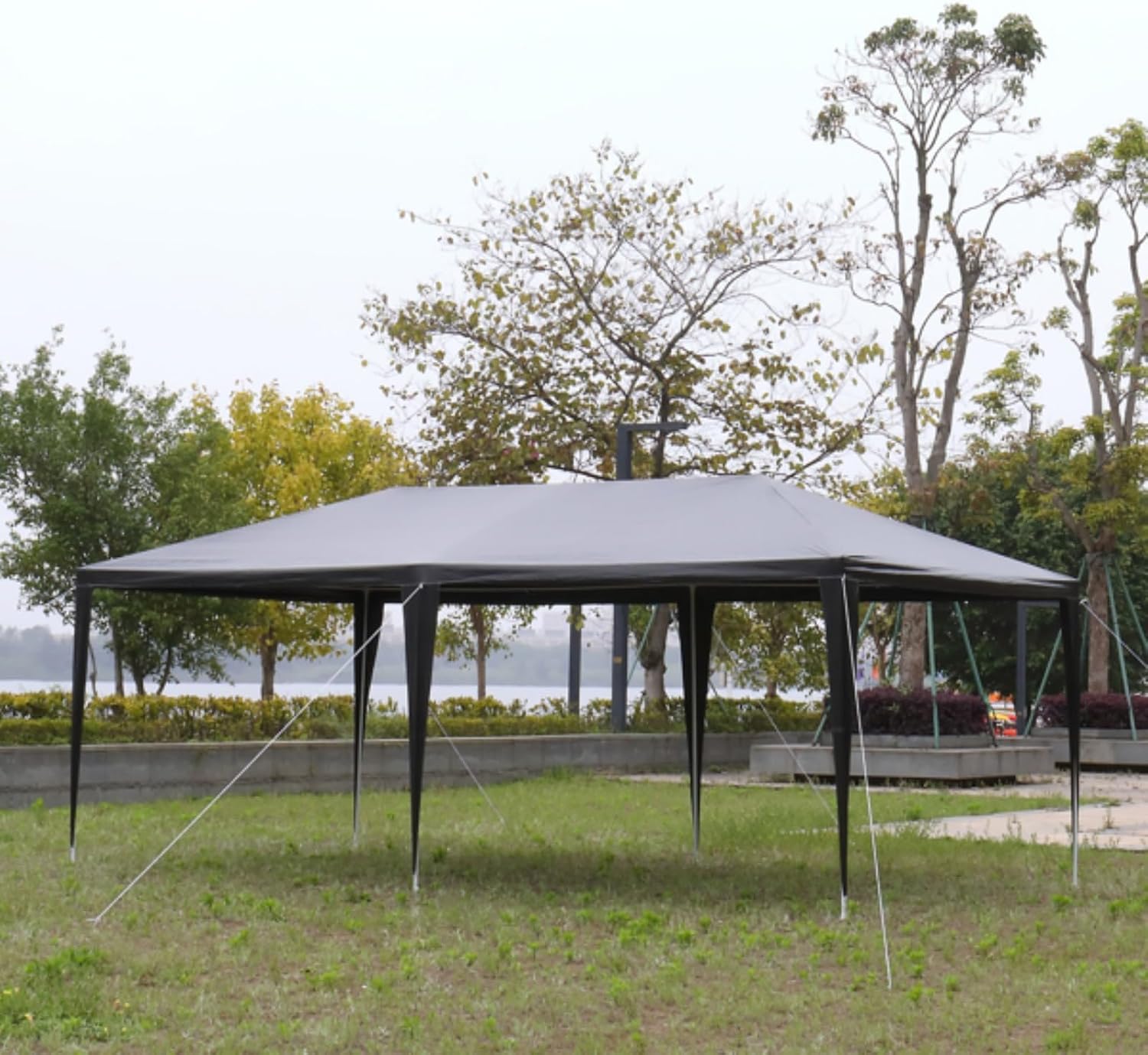 10x20 Black Outdoor Party Tent with 6 Removable Side Walls Outdoor Tent for Party Gazebo Awning Event Tent for Wedding Birthday Garden Party and Backyard Patio BBQ Camping