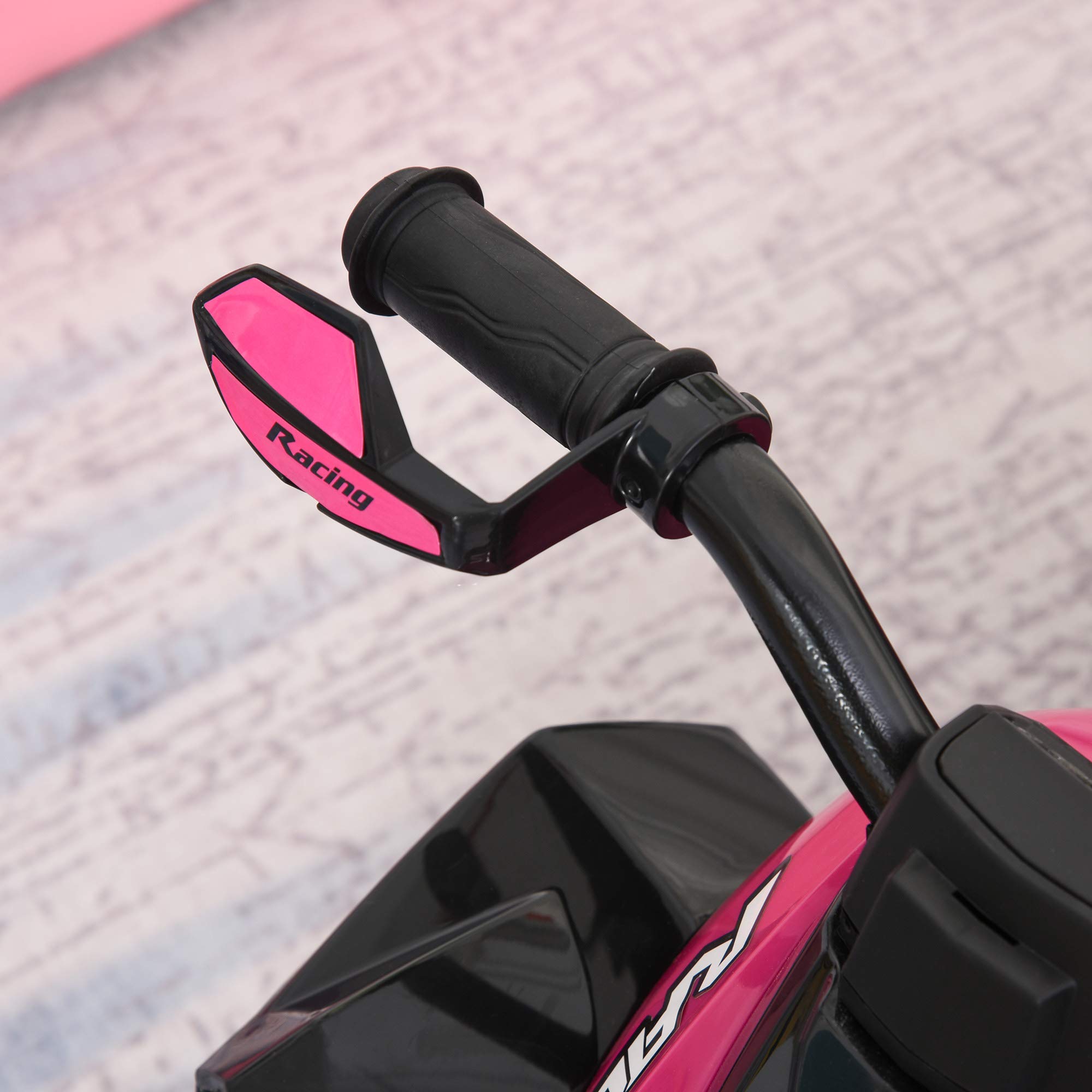 HOMCOM Quad Correpasillos Coche Correpasillos para Niños de 18-36 Meses con Función de Luces y Música Soporta hasta 20 kg 67,5x38x44 cm Rosa