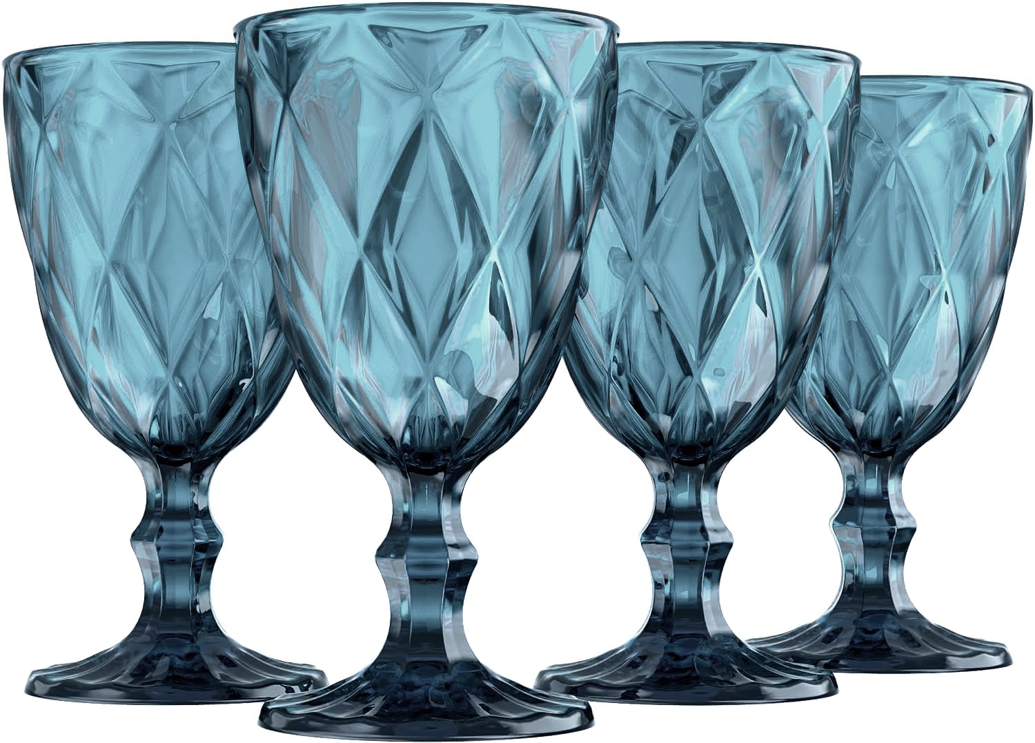 Amazon.com | Greenline Goods Navy Blue Goblet Glasses - Set Of 4 (10 oz ...