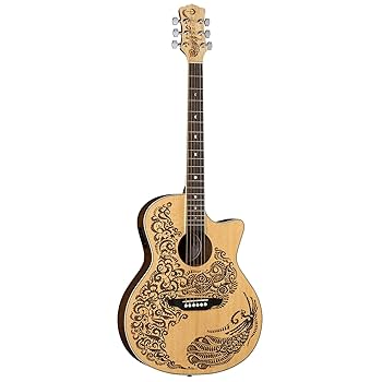 Amazon | Luna Guitars 6弦アコースティックエレキギター、右
