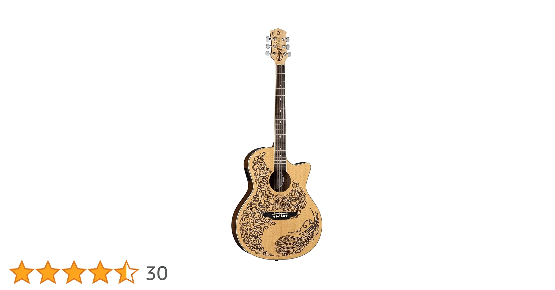 美品希少 LUNAギター エレアコ Amazon | Luna Flora Series Lotus Quilted Maple Cutaway