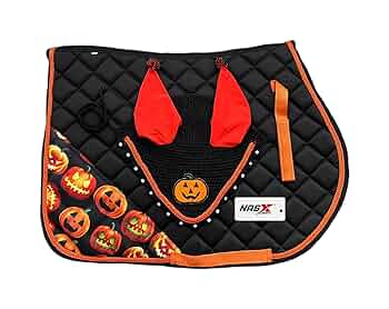 US Flag All Purpose English Saddle Pad Set With Matching Fly Veil Horse