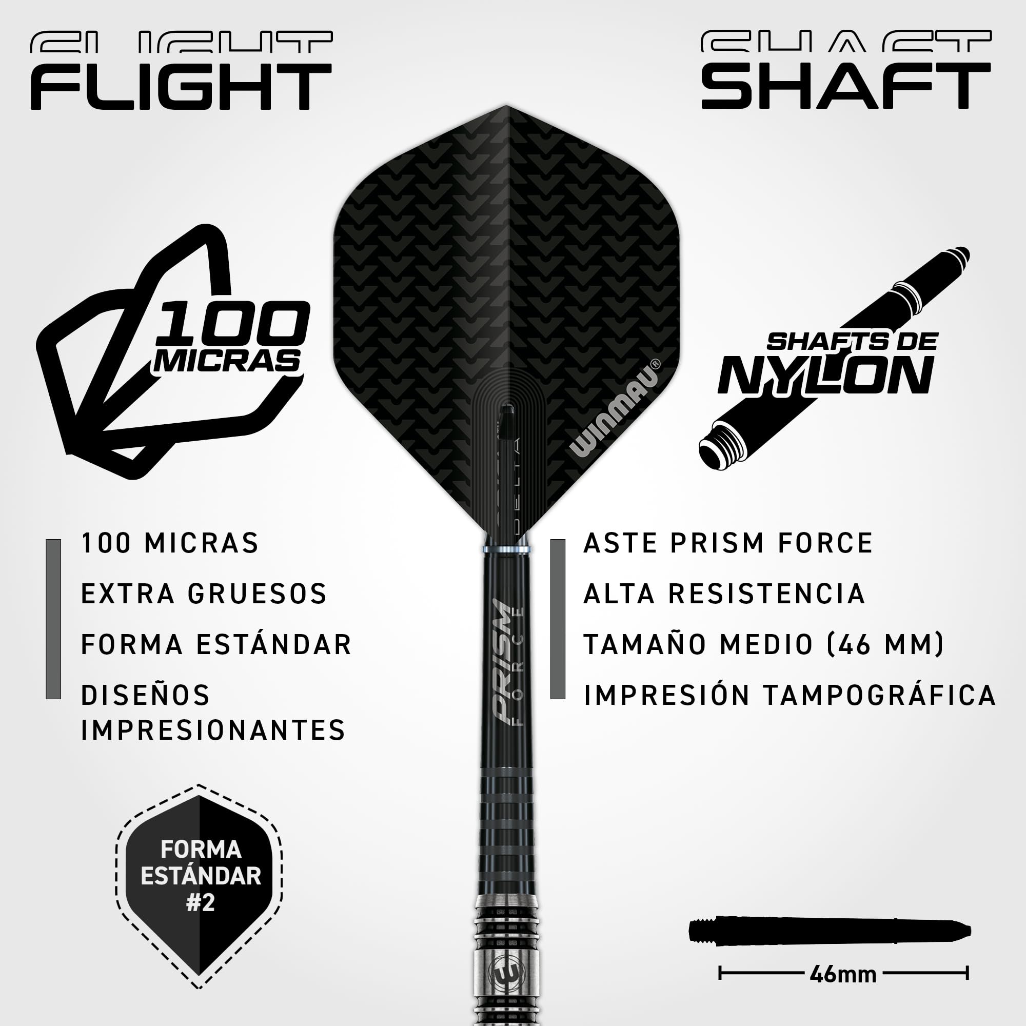 Winmau Blackout 90% Tungsteno Dardos Punta Suave - Recto Rifle
