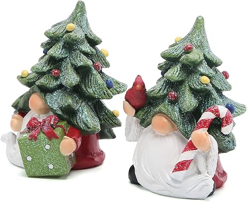 Miniatura 9 de Hodao 2 piezas de gnomos de árbol de Navidad, figuras de gnomos de Navidad, decoración de Navidad, figuras de elfo escandinavo Tomte para regalo de