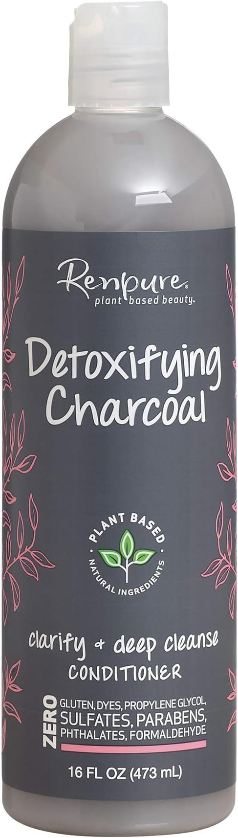 Plant Based Beauty Detoxifying Charcoal Clarify + Deep Cleanse Conditioner, Mint, 16 Fl Oz