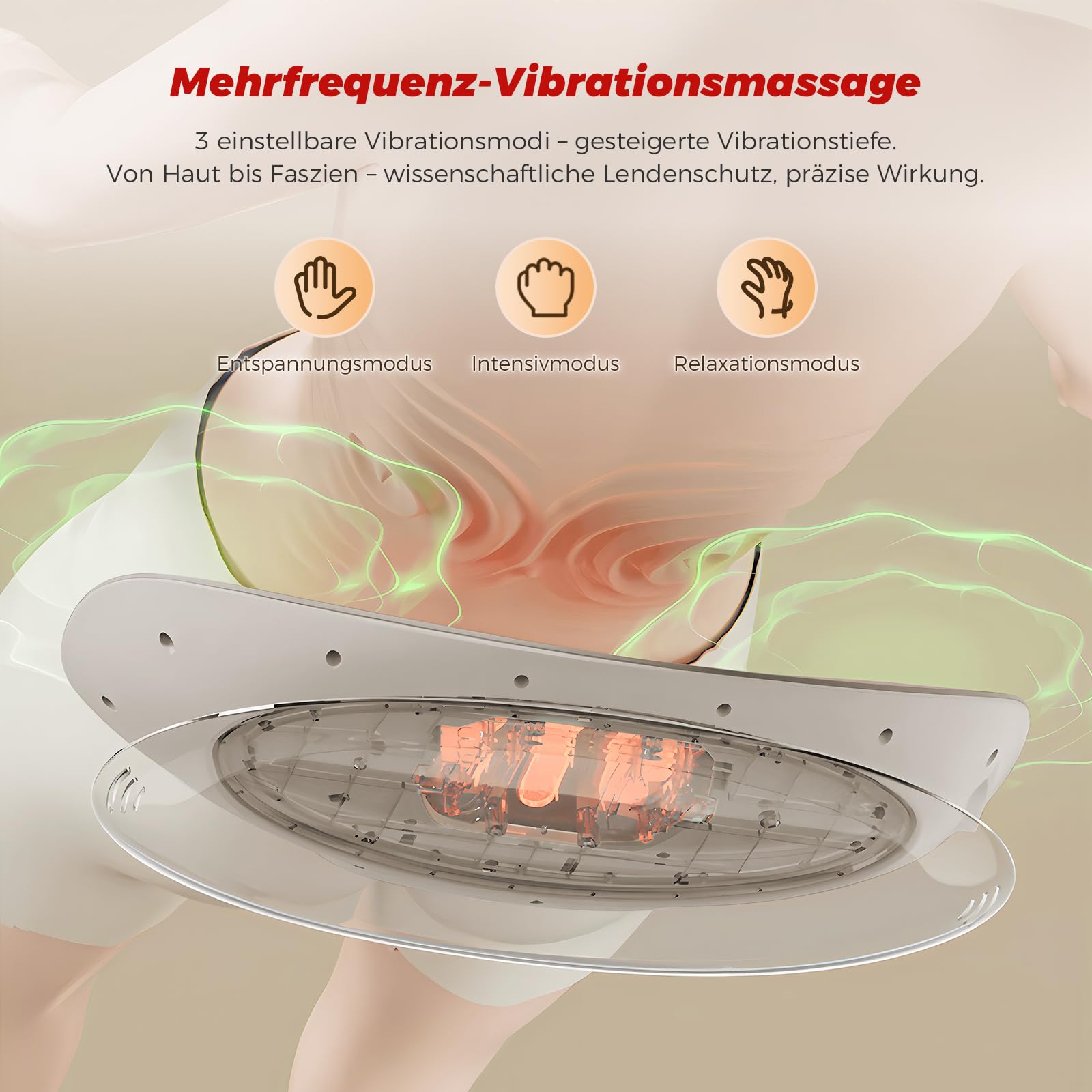 Lenden-Zugmassagegerät mit Wärme, Vibration, Krümmungsfunktion, Rückenmassagegerät mit Wärme & EMS-Impuls, Lendenwirbel-Zugmassagegerät mit Vibration, Luftkissen-Hub & Fernbedienung