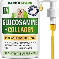 Vista 1 de BARK&SPARK Glucosamina Líquida para Perros con Colágeno (16 OZ) Suplemento Avanzado para la Movilidad Articular para Perros - Fórmula Avanzada