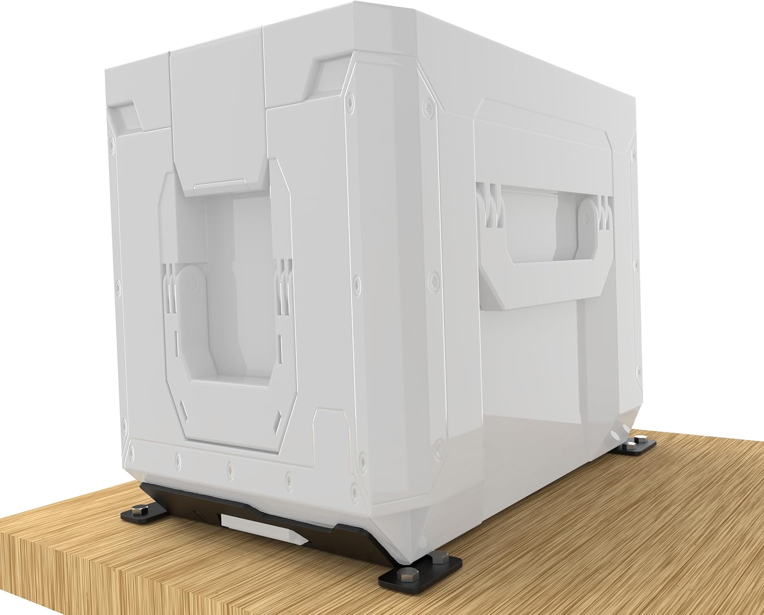 2Pcs Large Metal Mounting Brackets for Toughbuilt Stacktech, Full Width Mounting Feet Compatible with Toughbuilt Stacktech, Durable Mounting Plate Brackets Cleats Black