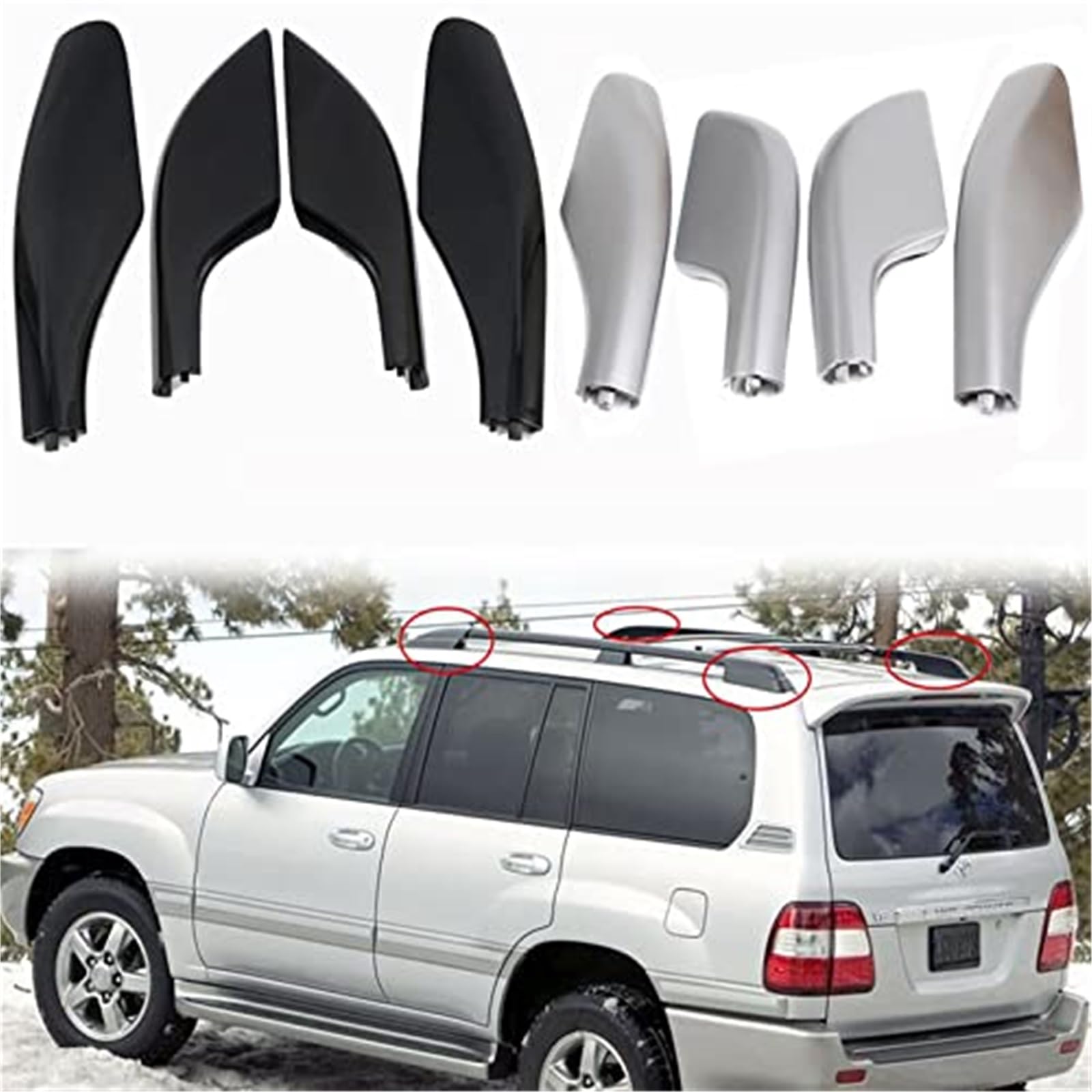 for Toyota, for Land Cruiser, LC100 FJ100 1998-2007 Black Silver