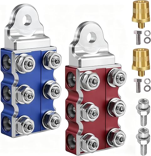 Conectores de terminal de batería, abrazaderas de terminal de batería de 12 vías compatibles con calibre 8AWG hasta 40 (XL), juego de negativos