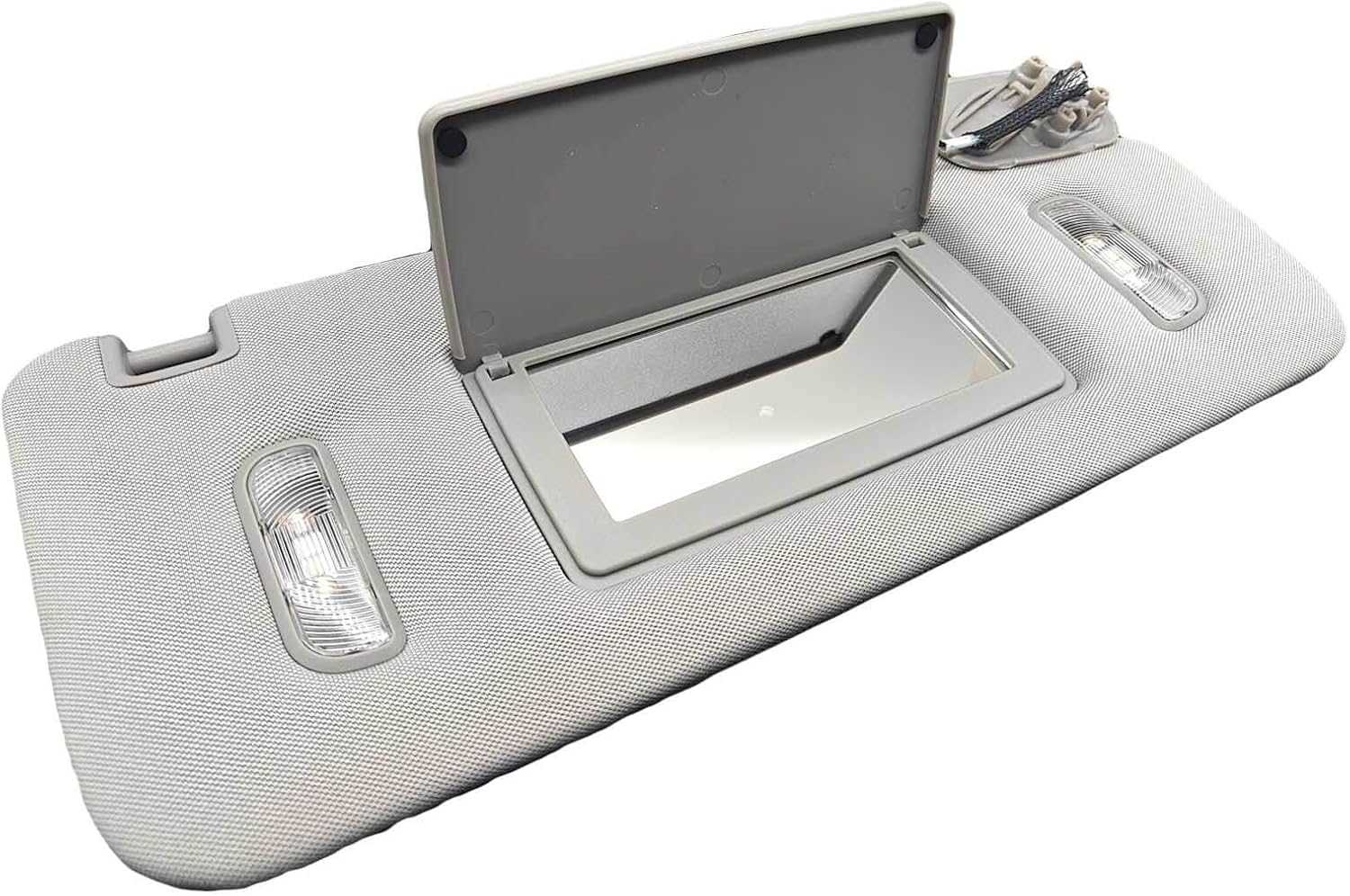 Right Passenger Side Sun Visor for Suburban Sierra 1500 2500 3500 Tahoe 2015-2019, Gray Car Sun Visor with Lighted Makeup Mirror 23459643, 23459646, 84247140,Automotive Sun Protection Visors