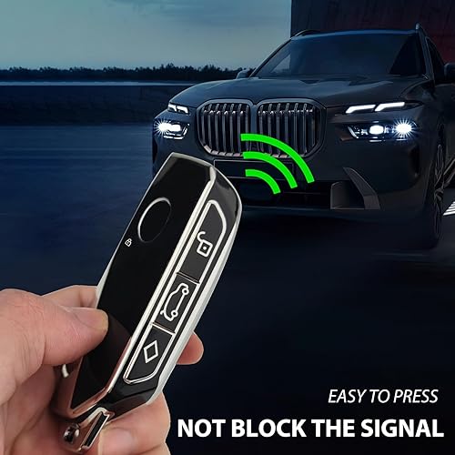 Miniatura 9 de OLLEN Funda para llavero con anillo, compatible con BMW 2023 2024 2025 nueva serie 57 740i 760i X1 X5 X6 X7 XM IX IX IX3 I5 I7, etc., funda de