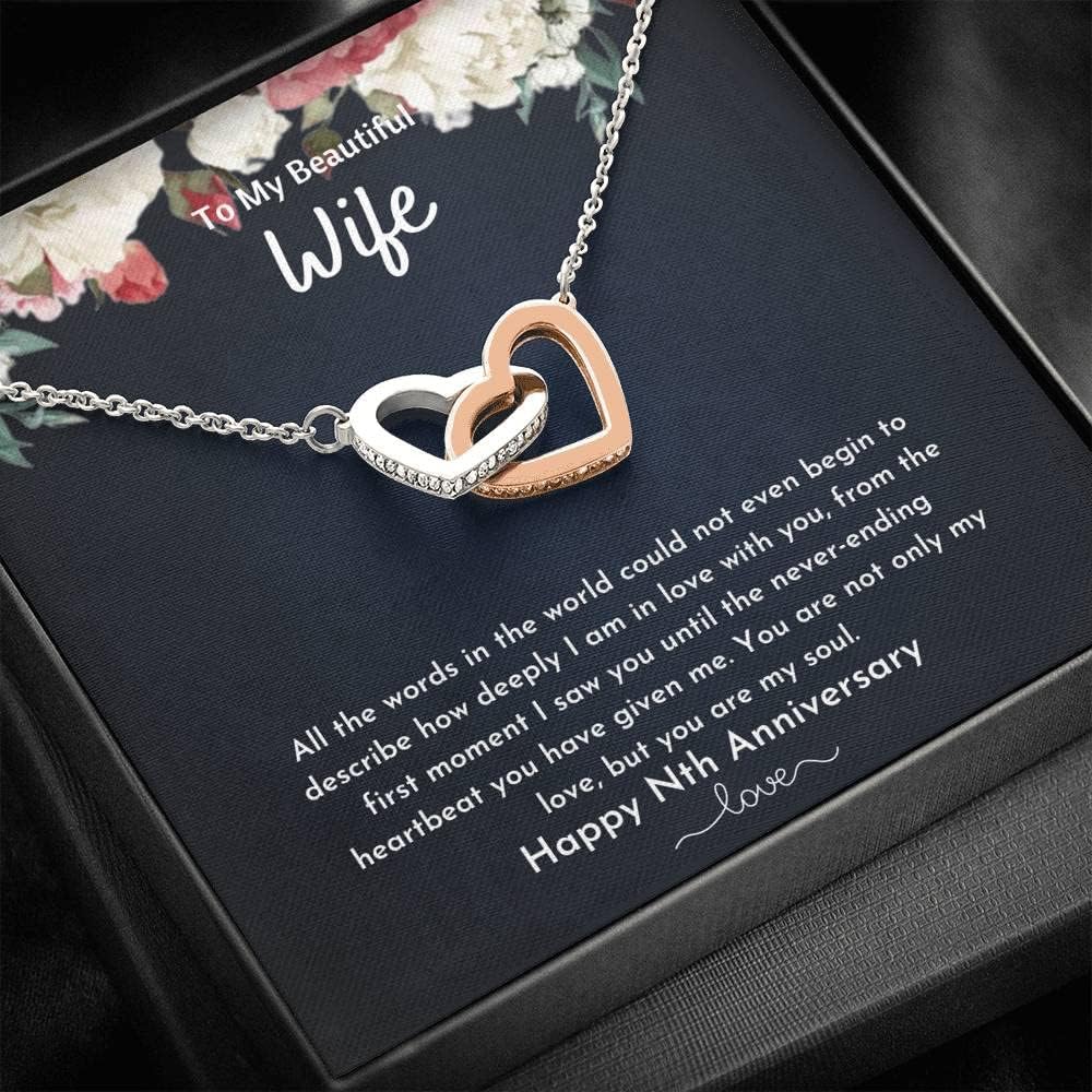 To my beautiful wife Nth Double Heart gift for wife, gift for girlfriend, gift for chrismas, gift for birthday SGT6397