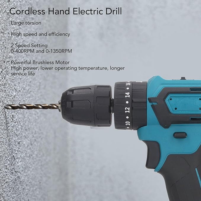 Taladro Inalámbrico Fydun 2 Velocidades Portátil con 2 Baterías miniatura 5