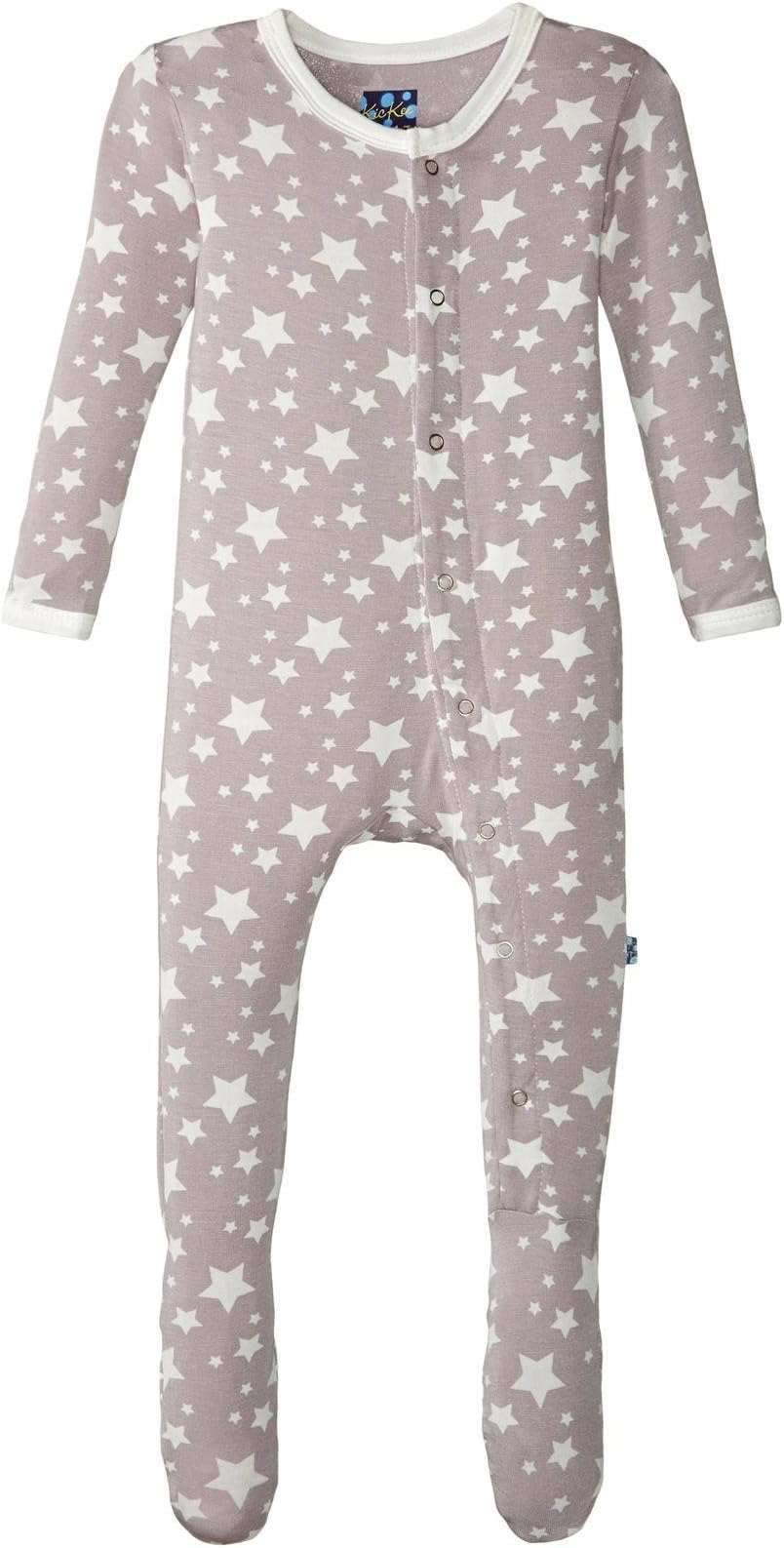 KicKee Pants Unisex Baby Print Footie Prd-Kpf173-Fesr, Feather Stars, 18-24 Months