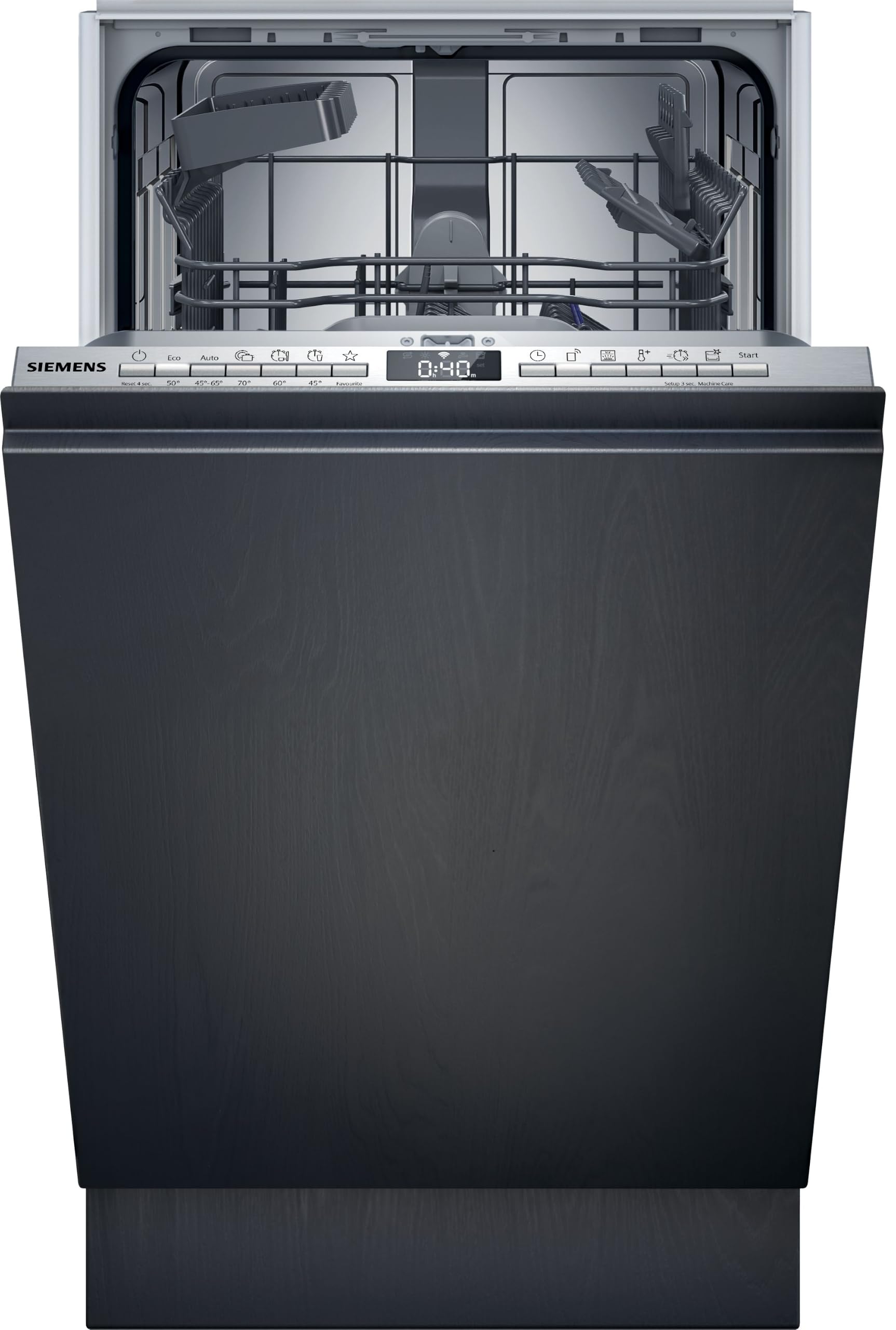Siemens, Lavavajillas iQ300 integrable 45cm, Acero, infoLight, SR63EX25KE